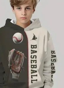 Youth Gray Baseball Hoodie