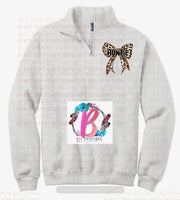 Personalized Quarter zip bow