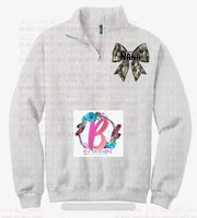 Personalized Quarter zip bow