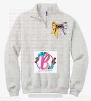 Personalized Quarter zip bow