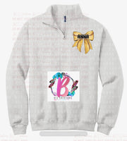 Personalized Quarter zip bow