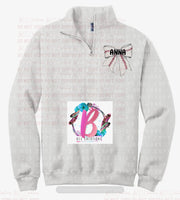 Personalized Quarter zip bow