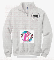 Personalized Quarter zip bow