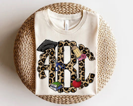 School themed monogram
