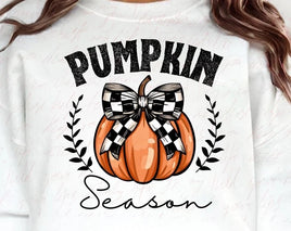 Checkered Pumpkin Bow