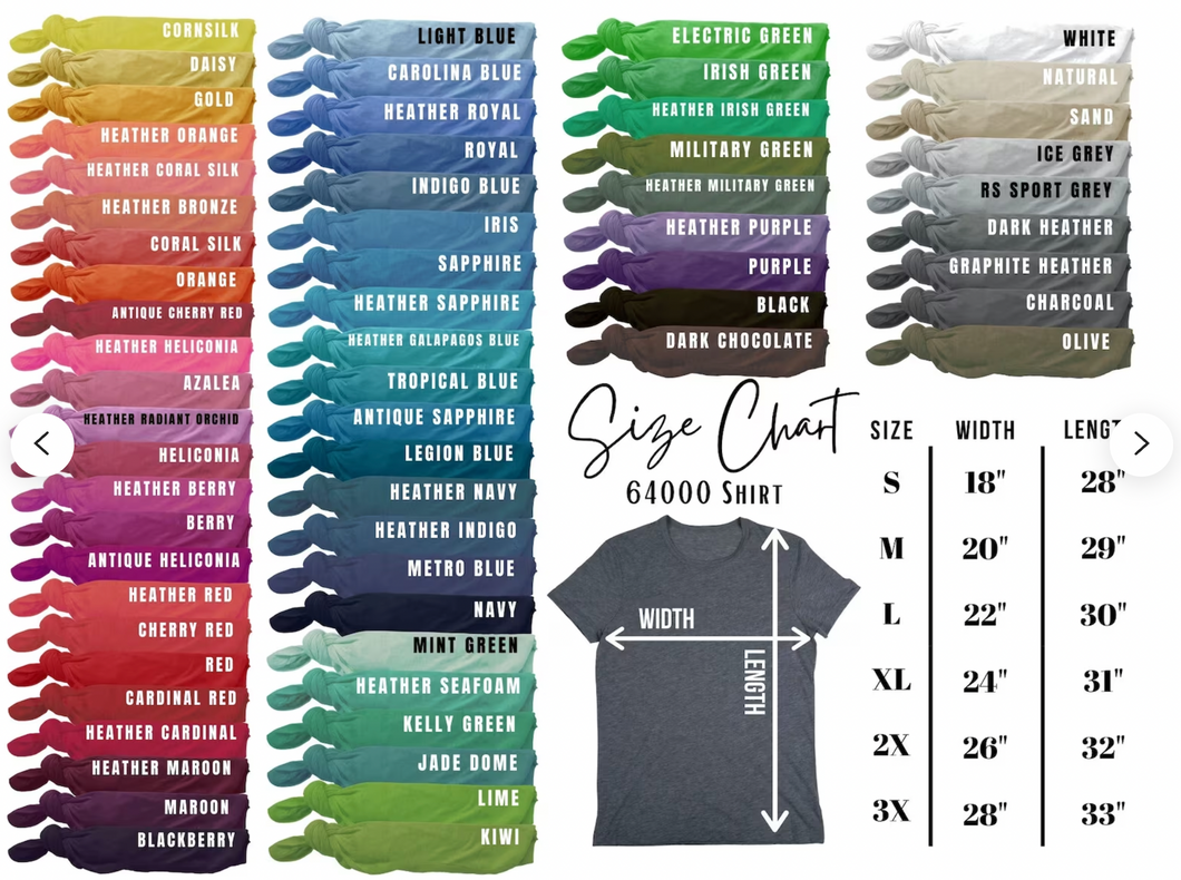 Gildan soft color chart – BEC Creations & Designs