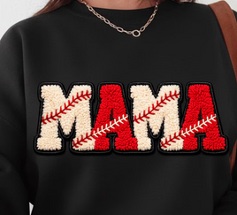 baseball mama faux yarn