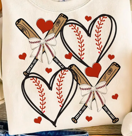 XOXO baseball hearts