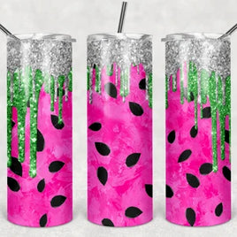 watermelon tumbler glitter drip