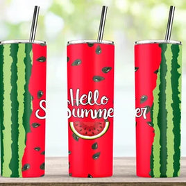 hello summer watermelon tumbler