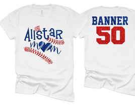Allstars mom Baseball/Softball Star with name/number back